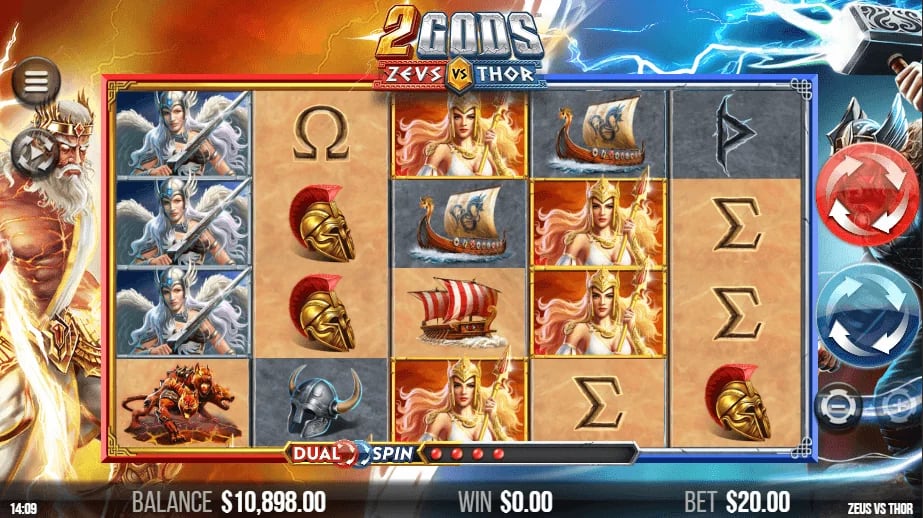 Gameplay of 2 Gods Zeus vs Thor