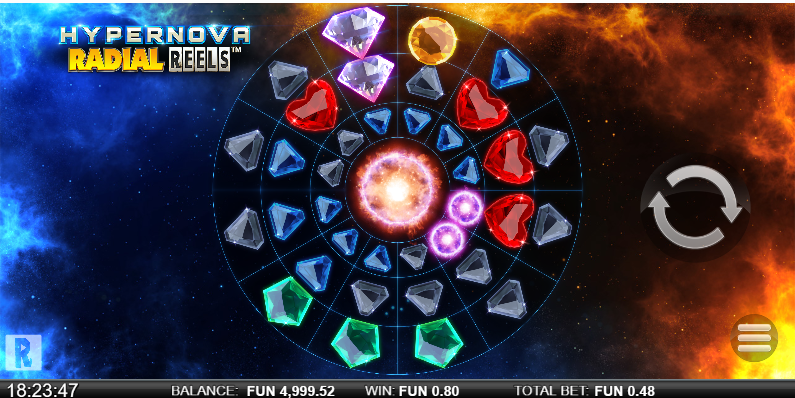 Gameplay of Hypernova Radial Reels