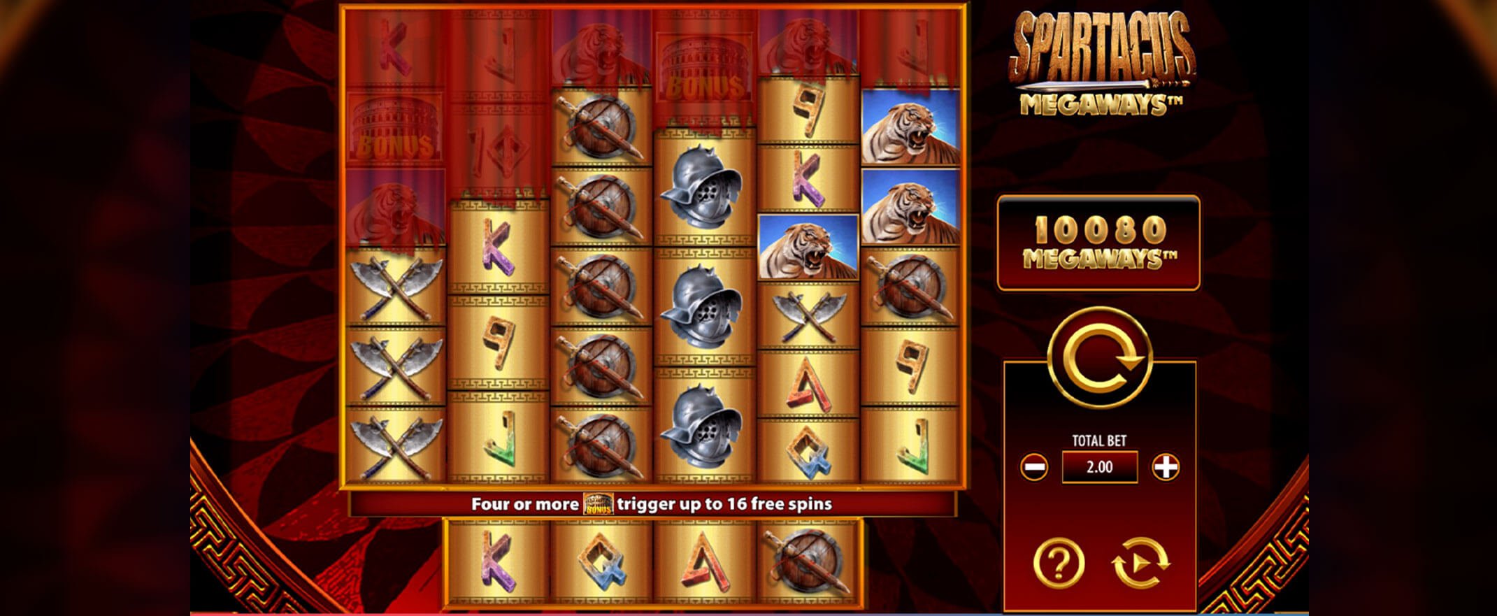 Gameplay of Spartacus Megaways